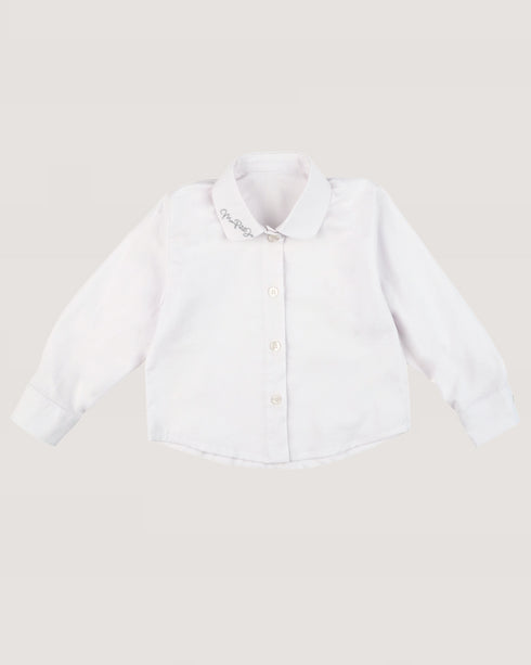 CAMISA BLANCA CUELLO BORDADO